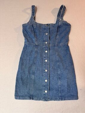 ASOS Denim Snap Mini Dress Womens size 6